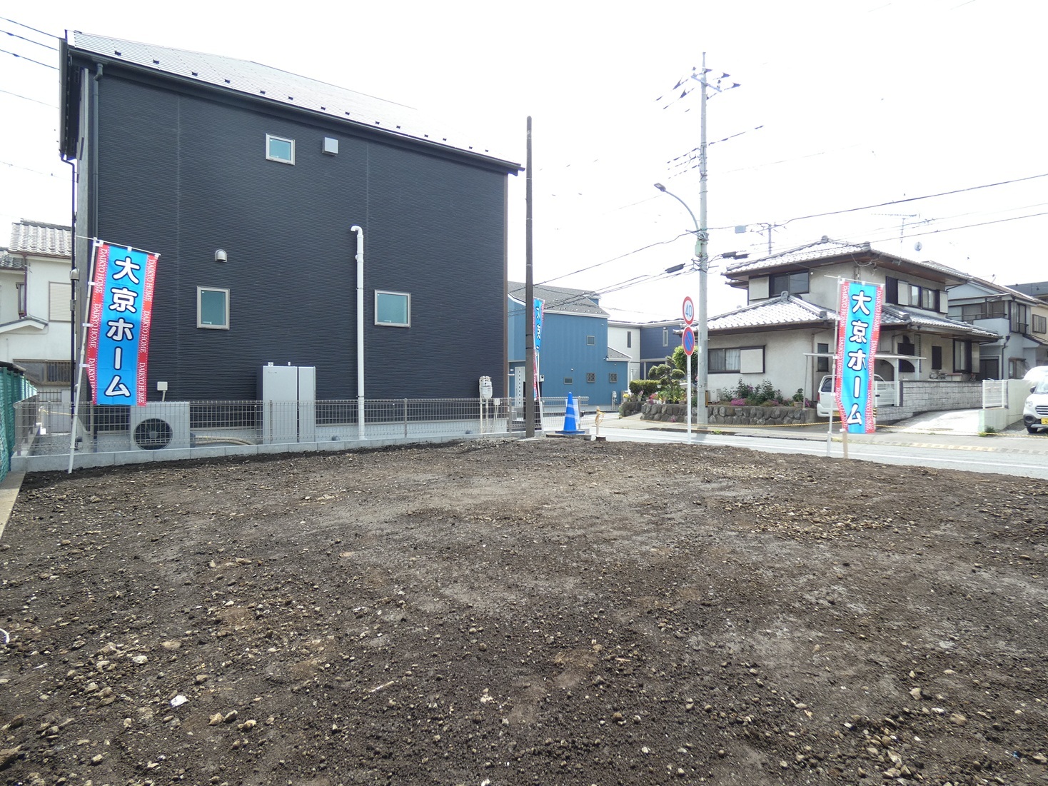 新町売地 - 宅地内北東側から撮影