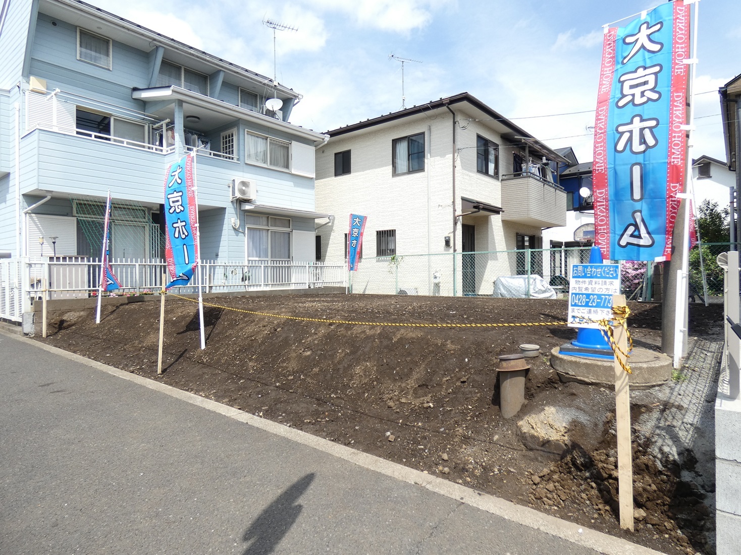 新町売地 - 南西側から撮影